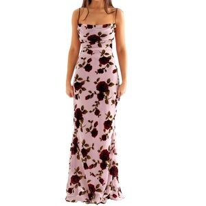 House of CB Serena Floral Velvet Burnout Maxi Dress